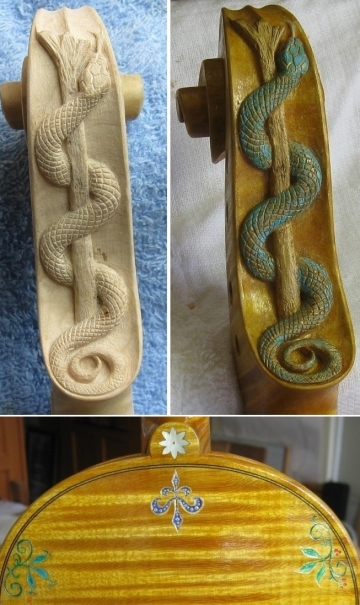 オーダーメイド ヴァイオリン「アスクレピオス」decorated violin Amati model